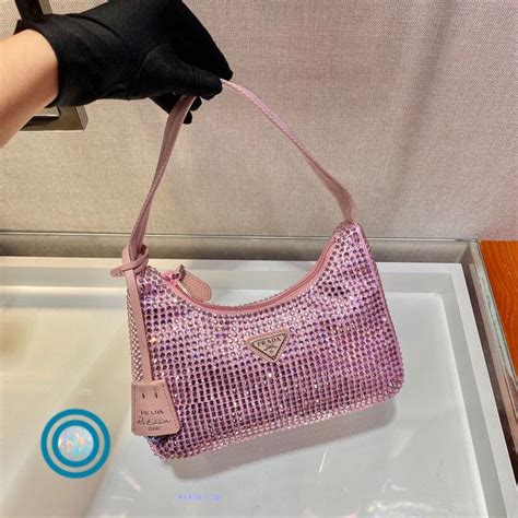 prada bag glitter|prada pink rhinestone bag.